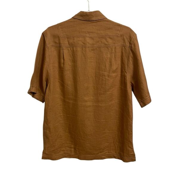 Lanzzino Short Sleeve Linen Button Down Shirt Size MED - Picture 5 of 7